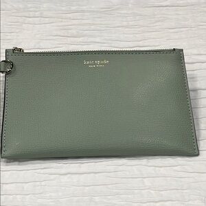 Kate Spade Sage Leather Clutch wristlet zipper